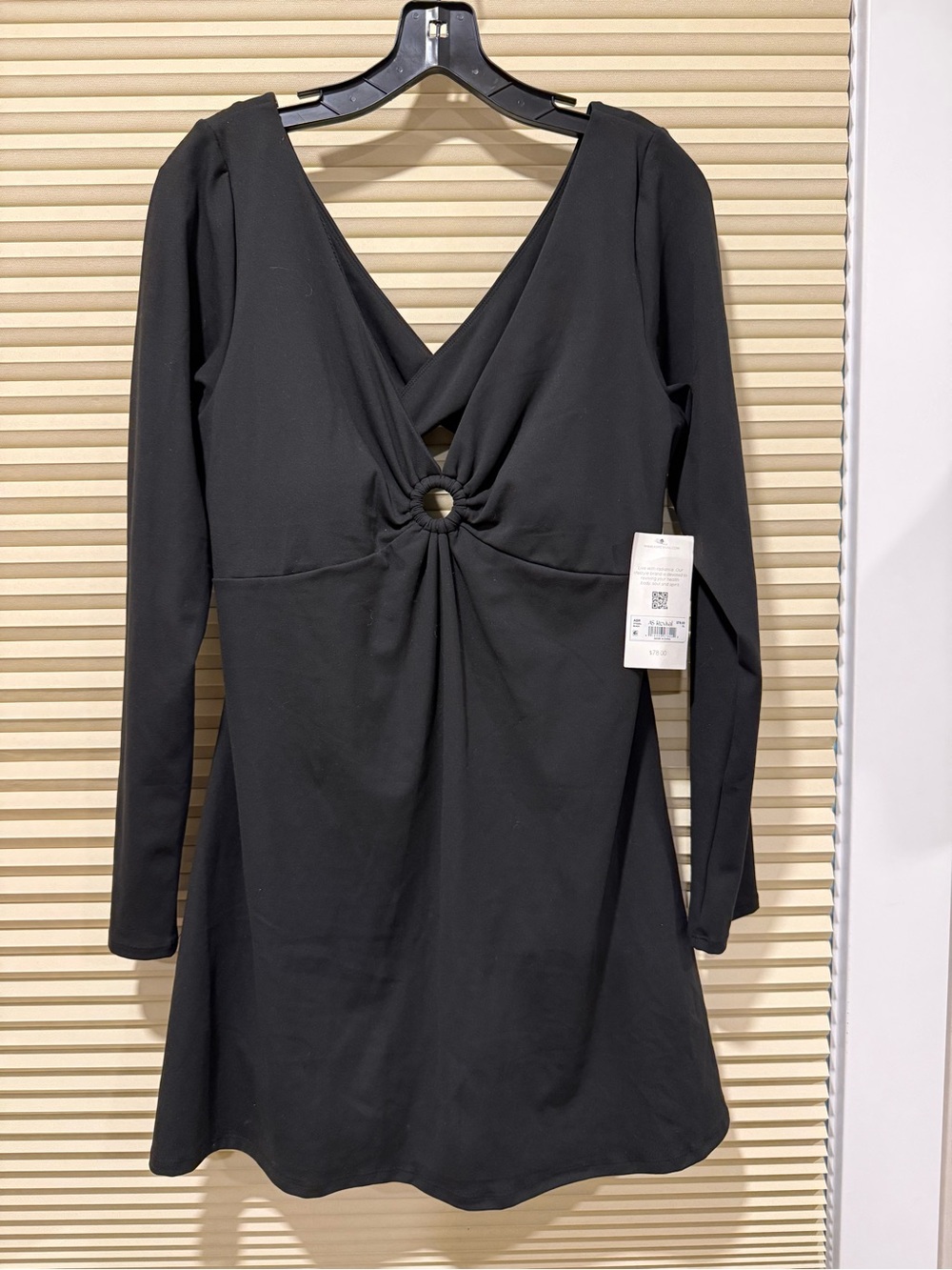 Black Long-Sleeve Ring-Front Mini Dress - Altard’d State Revival
